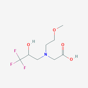 molecular formula C8H14F3NO4 B13200406 2-[(2-Methoxyethyl)(3,3,3-trifluoro-2-hydroxypropyl)amino]acetic acid 