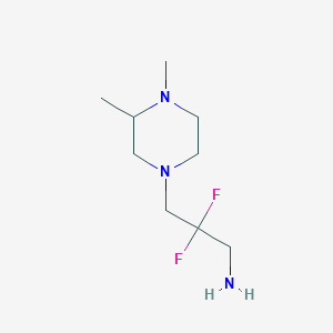 molecular formula C9H19F2N3 B13200424 3-(3,4-Dimethylpiperazin-1-yl)-2,2-difluoropropan-1-amine 