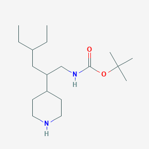 tert-butyl N-[4-ethyl-2-(piperidin-4-yl)hexyl]carbamate