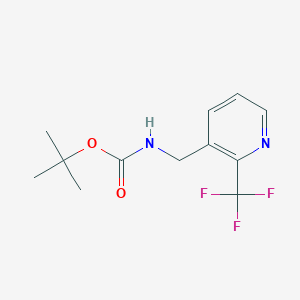 molecular formula C12H15F3N2O2 B13200436 tert-Butyl N-{[2-(trifluoromethyl)pyridin-3-yl]methyl}carbamate 