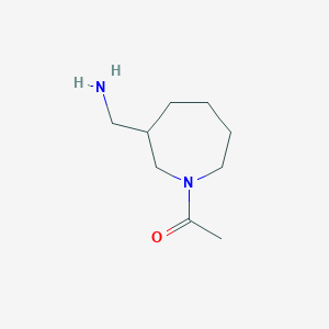 molecular formula C9H18N2O B13200468 1-[3-(Aminomethyl)azepan-1-yl]ethan-1-one 