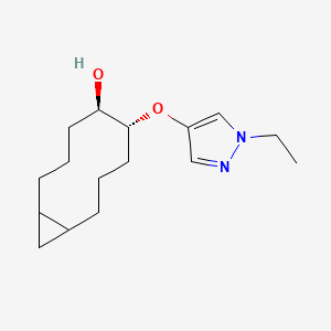 molecular formula C16H26N2O2 B13200478 (5R,6R)-6-[(1-Ethyl-1H-pyrazol-4-yl)oxy]bicyclo[8.1.0]undecan-5-ol 