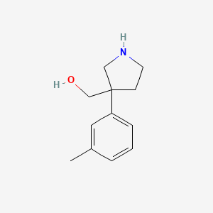 molecular formula C12H17NO B13200610 [3-(3-Methylphenyl)pyrrolidin-3-yl]methanol 