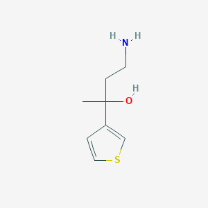 molecular formula C8H13NOS B13200618 4-Amino-2-(thiophen-3-yl)butan-2-ol 