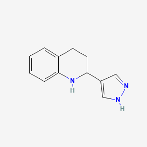 molecular formula C12H13N3 B13200667 2-(1H-pyrazol-4-yl)-1,2,3,4-tetrahydroquinoline 