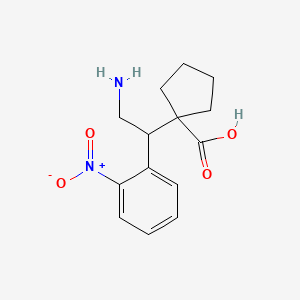 molecular formula C14H18N2O4 B13200695 1-[2-Amino-1-(2-nitrophenyl)ethyl]cyclopentane-1-carboxylic acid 