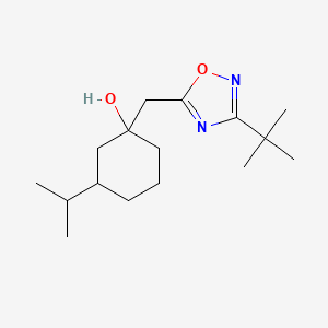 1-[(3-tert-Butyl-1,2,4-oxadiazol-5-yl)methyl]-3-(propan-2-yl)cyclohexan-1-ol