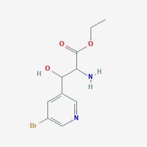 molecular formula C10H13BrN2O3 B13200768 Ethyl 2-amino-3-(5-bromopyridin-3-yl)-3-hydroxypropanoate 