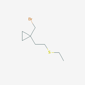 1-(Bromomethyl)-1-[2-(ethylsulfanyl)ethyl]cyclopropane