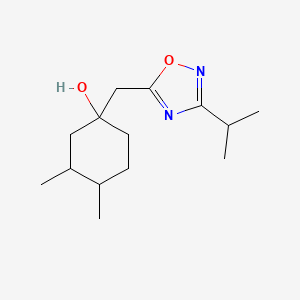 molecular formula C14H24N2O2 B13201001 3,4-Dimethyl-1-{[3-(propan-2-yl)-1,2,4-oxadiazol-5-yl]methyl}cyclohexan-1-ol 