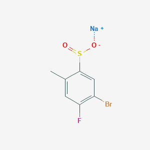 molecular formula C7H5BrFNaO2S B13201039 Sodium 5-bromo-4-fluoro-2-methylbenzene-1-sulfinate 