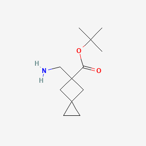 molecular formula C12H21NO2 B13201043 tert-Butyl 5-(aminomethyl)spiro[2.3]hexane-5-carboxylate 