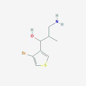 molecular formula C8H12BrNOS B13201056 3-Amino-1-(4-bromothiophen-3-yl)-2-methylpropan-1-ol 