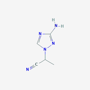 molecular formula C5H7N5 B13201064 2-(3-amino-1H-1,2,4-triazol-1-yl)propanenitrile 