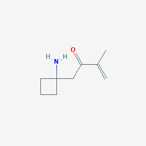 molecular formula C9H15NO B13201099 1-(1-Aminocyclobutyl)-3-methylbut-3-en-2-one 