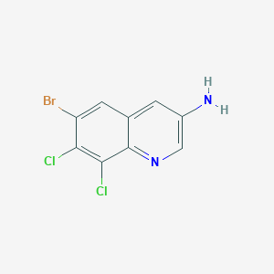 molecular formula C9H5BrCl2N2 B13201110 6-Bromo-7,8-dichloroquinolin-3-amine 