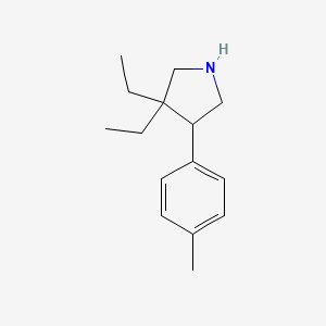 molecular formula C15H23N B13201145 3,3-Diethyl-4-(4-methylphenyl)pyrrolidine 