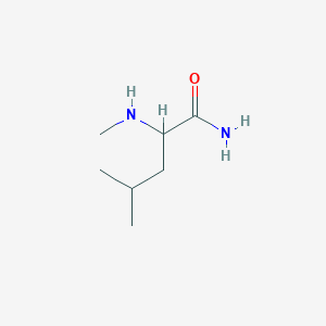 molecular formula C7H16N2O B13201153 4-Methyl-2-(methylamino)pentanamide 