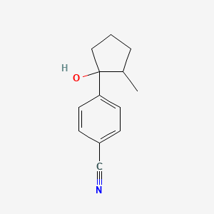 molecular formula C13H15NO B13201163 4-(1-Hydroxy-2-methylcyclopentyl)benzonitrile 