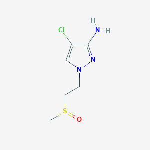 molecular formula C6H10ClN3OS B13201210 4-Chloro-1-(2-methanesulfinylethyl)-1H-pyrazol-3-amine 