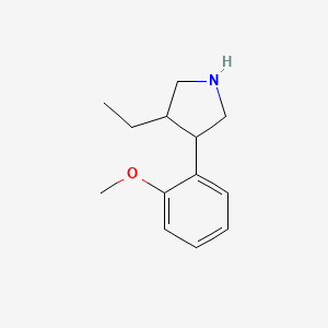 molecular formula C13H19NO B13201219 3-Ethyl-4-(2-methoxyphenyl)pyrrolidine 