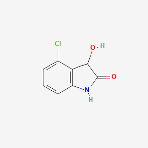 molecular formula C8H6ClNO2 B13201243 4-Chloro-3-hydroxy-2,3-dihydro-1H-indol-2-one 