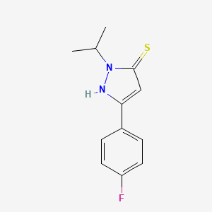 molecular formula C12H13FN2S B13201308 5-(4-fluorophenyl)-2-(propan-2-yl)-2,3-dihydro-1H-pyrazole-3-thione 