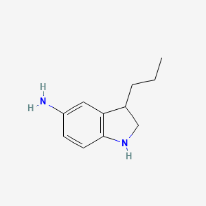 molecular formula C11H16N2 B13201347 3-Propyl-2,3-dihydro-1H-indol-5-amine 