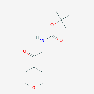 molecular formula C12H21NO4 B13201817 tert-butyl N-[2-(oxan-4-yl)-2-oxoethyl]carbamate 