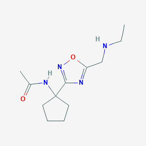 N-[1-[5-(ethylaminomethyl)-1,2,4-oxadiazol-3-yl]cyclopentyl]acetamide