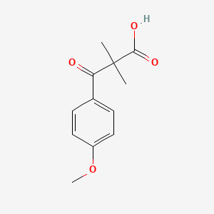 molecular formula C12H14O4 B13202262 3-(4-Methoxyphenyl)-2,2-dimethyl-3-oxopropanoic acid 