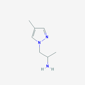 molecular formula C7H13N3 B1320233 1-(4-甲基-1H-吡唑-1-基)丙烷-2-胺 CAS No. 1006483-34-6