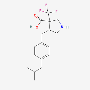 4-{[4-(2-Methylpropyl)phenyl]methyl}-3-(trifluoromethyl)pyrrolidine-3-carboxylic acid