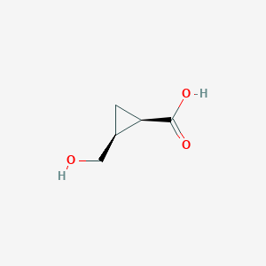 molecular formula C5H8O3 B13202537 (1R,2S)-2-(Hydroxymethyl)cyclopropane-1-carboxylic acid 