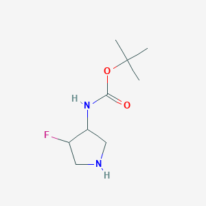 molecular formula C9H17FN2O2 B1320259 叔丁基（4-氟吡咯烷-3-基）氨基甲酸酯 CAS No. 351369-12-5