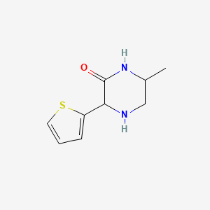 molecular formula C9H12N2OS B13202680 6-Methyl-3-(thiophen-2-yl)piperazin-2-one 