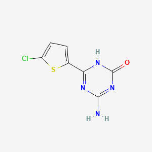 molecular formula C7H5ClN4OS B13202688 4-Amino-6-(5-chlorothiophen-2-YL)-2,5-dihydro-1,3,5-triazin-2-one 