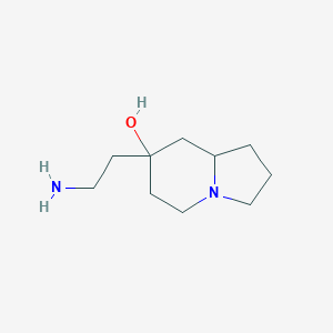 molecular formula C10H20N2O B13202706 7-(2-Aminoethyl)-octahydroindolizin-7-OL 