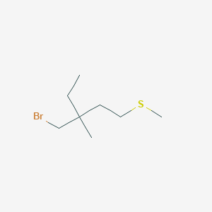 3-(Bromomethyl)-3-methyl-1-(methylsulfanyl)pentane