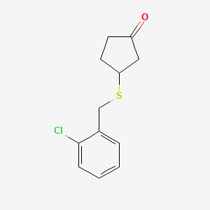 3-{[(2-Chlorophenyl)methyl]sulfanyl}cyclopentan-1-one