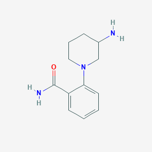 molecular formula C12H17N3O B13203133 2-(3-Aminopiperidin-1-yl)benzamide 