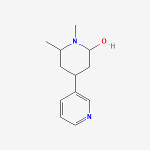 molecular formula C12H18N2O B13203148 1,6-Dimethyl-4-(pyridin-3-yl)piperidin-2-ol 