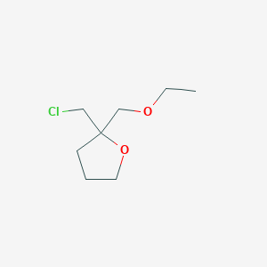 molecular formula C8H15ClO2 B13203218 2-(Chloromethyl)-2-(ethoxymethyl)oxolane 