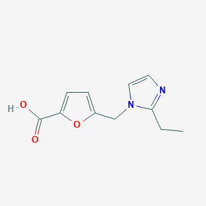 molecular formula C11H12N2O3 B1320328 5-[(2-乙基-1H-咪唑-1-基)甲基]-2-呋酸 CAS No. 893742-39-7