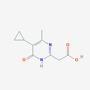 2-(5-Cyclopropyl-6-methyl-4-oxo-1,4-dihydropyrimidin-2-yl)acetic acid