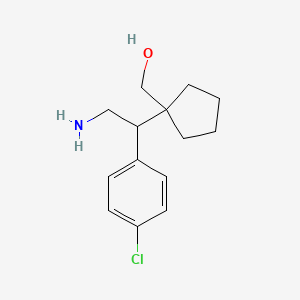 molecular formula C14H20ClNO B13203558 {1-[2-Amino-1-(4-chlorophenyl)ethyl]cyclopentyl}methanol 