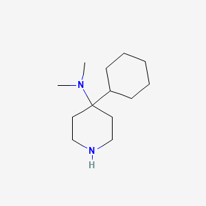 molecular formula C13H26N2 B13203575 4-cyclohexyl-N,N-dimethylpiperidin-4-amine 