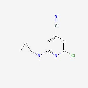 molecular formula C10H10ClN3 B13203642 2-Chloro-6-[cyclopropyl(methyl)amino]pyridine-4-carbonitrile 