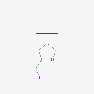 molecular formula C9H17IO B13203706 4-tert-Butyl-2-(iodomethyl)oxolane 