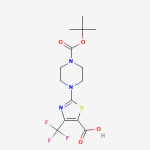 2-{4-[(Tert-butoxy)carbonyl]piperazin-1-yl}-4-(trifluoromethyl)-1,3-thiazole-5-carboxylic acid